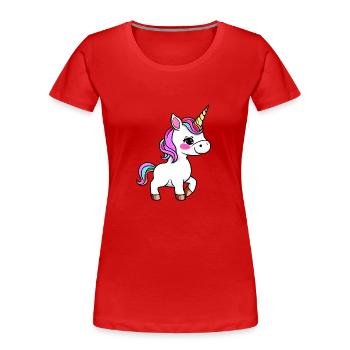 Einhorn Fabeltier Fabelwesen Mädchen Einhörner - Frauen Premium Bio T-Shirt - Rot - Vorne - Mia (176cm)