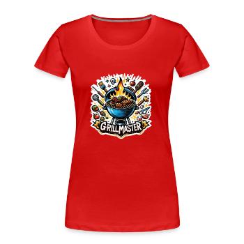 GrillMaster - Grill Illustration - Frauen Premium Bio T-Shirt - Rot - Vorne - Mia (176cm)