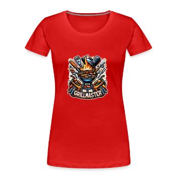 GrillMaster - Grill Illustration - Frauen Premium Bio T-Shirt - Rot - Vorne - Mia (176cm)