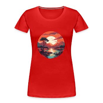 Lonely tree - Women's Premium Organic T-Shirt - red - Front - Mia (176cm)