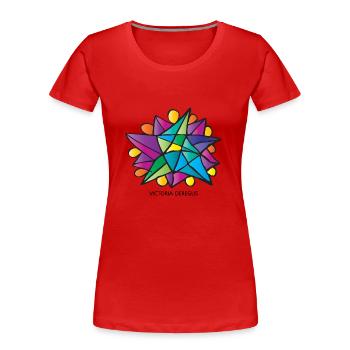 Étoile de Noël par Victoria Deregus 02 - T-shirt bio Premium Femme - rouge - Devant - Mia (176cm)