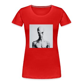 Astrophysics Spirituality - Women's Premium Organic T-Shirt - red - Front - Mia (176cm)