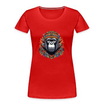 Gorilla-Stamm - Frauen Premium Bio T-Shirt - Rot - Vorne - Mia (176cm)