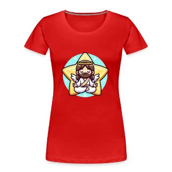 Cute Jesus Meditating - Women's Premium Organic T-Shirt - red - Front - Mia (176cm)