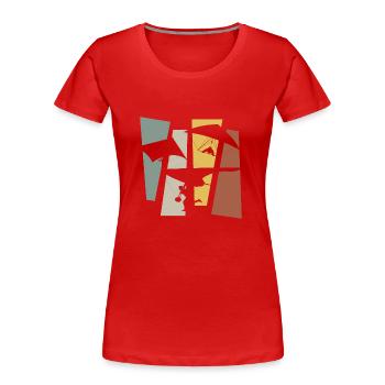 Vintage Retro Gleitschirmfliegen - Frauen Premium Bio T-Shirt - Rot - Vorne - Mia (176cm)