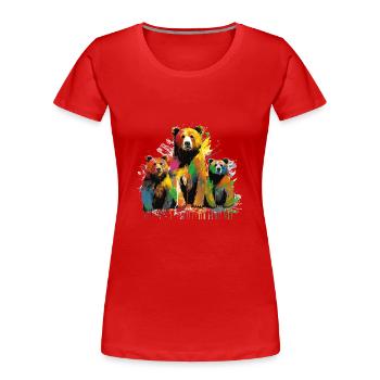 Grafitti Bears - Women's Premium Organic T-Shirt - red - Front - Mia (176cm)