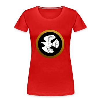Spartan Special Forces Shield Falcon Griechenland - Frauen Premium Bio T-Shirt - Rot - Vorne - Mia (176cm)