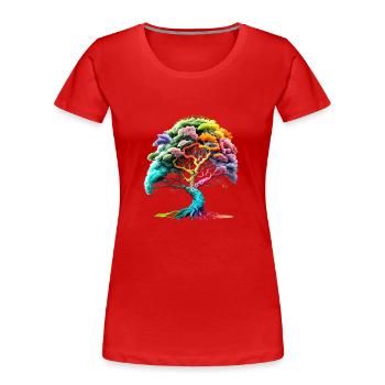 Lebensbaum Keltischer Baum des Lebens Meditation - Frauen Premium Bio T-Shirt - Rot - Vorne - Mia (176cm)