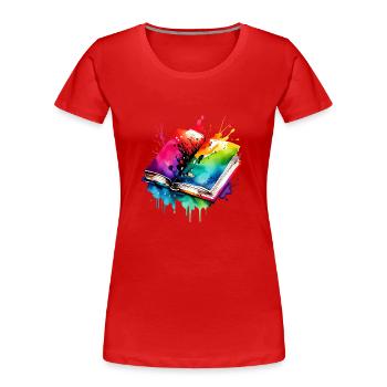Livre Lecture Cadeau Livres Lecteur Amoureux De Livres - T-shirt bio Premium Femme - rouge - Devant - Mia (176cm)