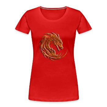 Fantasy Dragon Anime Dragon Head Reptile mythique - T-shirt bio Premium Femme - rouge - Devant - Mia (176cm)
