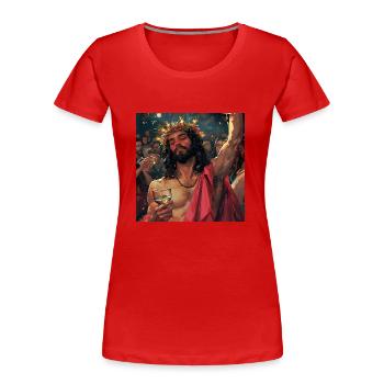 Jesus celebrates - Women's Premium Organic T-Shirt - red - Front - Mia (176cm)