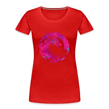 Fantasy Dragon Anime Dragon Head Reptile mythique - T-shirt bio Premium Femme - rouge - Devant - Mia (176cm)
