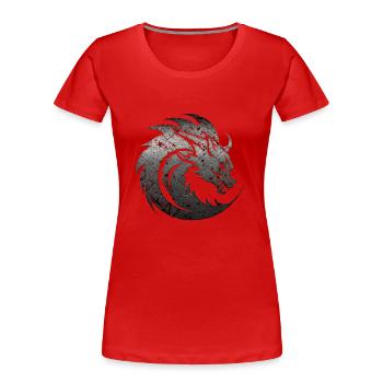 Fantasy Dragon Anime Dragon Head Reptile mythique - T-shirt bio Premium Femme - rouge - Devant - Mia (176cm)