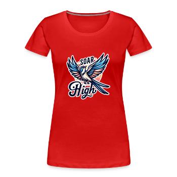 Soar High - illustration d'oiseau - T-shirt bio Premium Femme - rouge - Devant - Mia (176cm)