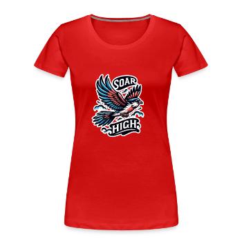 Soar High - illustration d'oiseau - T-shirt bio Premium Femme - rouge - Devant - Mia (176cm)
