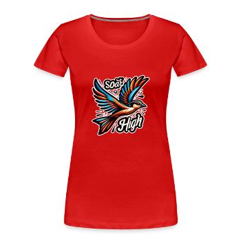 Soar High - Vogel Illustration - Frauen Premium Bio T-Shirt - Rot - Vorne - Mia (176cm)