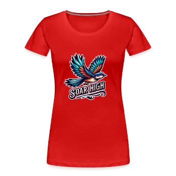 Soar High - illustration d'oiseau - T-shirt bio Premium Femme - rouge - Devant - Mia (176cm)