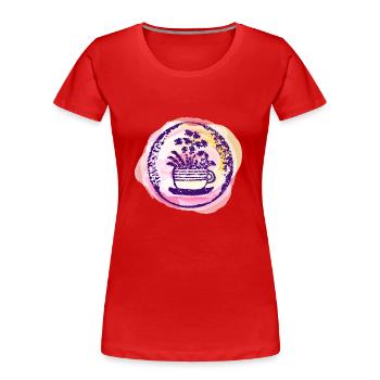 Tasse de fleur - coloré coloré auqarell design - T-shirt bio Premium Femme - rouge - Devant - Mia (176cm)