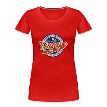 Vintage 1929—cadeau d’anniversaire année 1929 - T-shirt bio Premium Femme - rouge - Devant - Mia (176cm)