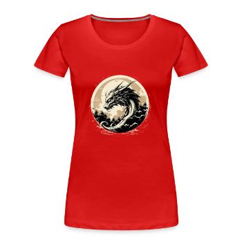 Asian dragon - Women's Premium Organic T-Shirt - red - Front - Mia (176cm)