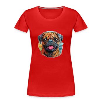 Carlin - T-shirt bio Premium Femme - rouge - Devant - Mia (176cm)