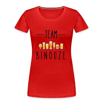 team binouze - T-shirt bio Premium Femme - rouge - Devant - Mia (176cm)