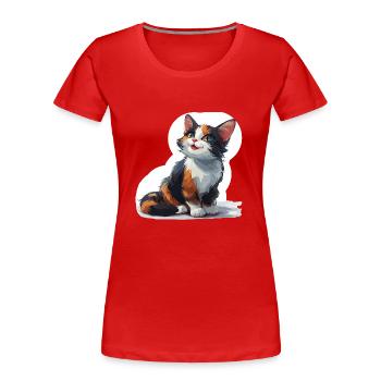 Cute kitten - Women's Premium Organic T-Shirt - red - Front - Mia (176cm)