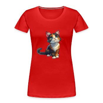 Cute kitten - Women's Premium Organic T-Shirt - red - Front - Mia (176cm)