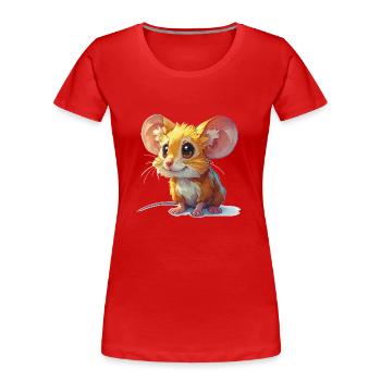 souris mignonne - T-shirt bio Premium Femme - rouge - Devant - Mia (176cm)