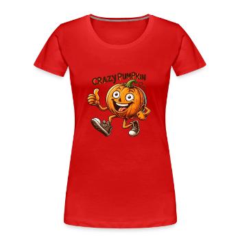 Légumes fous : Citrouille en sueur - T-shirt bio Premium Femme - rouge - Devant - Mia (176cm)