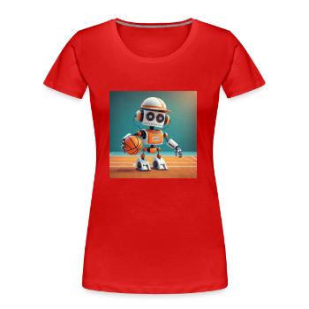 mignon petit robot vintage futuriste orange - jouer - T-shirt bio Premium Femme - rouge - Devant - Mia (176cm)