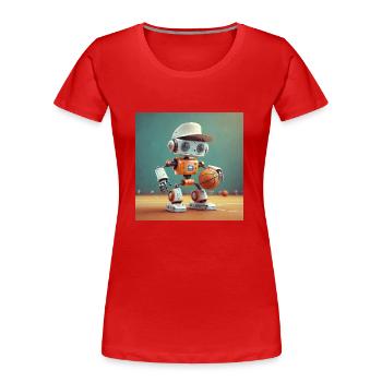 mignon petit robot vintage futuriste orange - jouer - T-shirt bio Premium Femme - rouge - Devant - Mia (176cm)