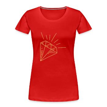 Diamant - Frauen Premium Bio T-Shirt - Rot - Vorne - Mia (176cm)