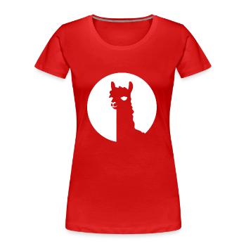 Lama Alpaka - Frauen Premium Bio T-Shirt - Rot - Vorne - Mia (176cm)