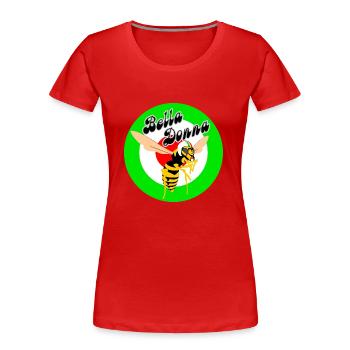 Wespe Mod Target Grünes Rondell Bella Donna - Frauen Premium Bio T-Shirt - Rot - Vorne - Mia (176cm)