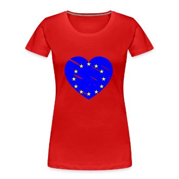 Das europäische Herz - Frauen Premium Bio T-Shirt - Rot - Vorne - Mia (176cm)