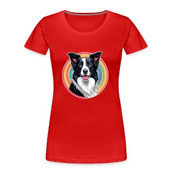 Border Collie - Women's Premium Organic T-Shirt - red - Front - Mia (176cm)