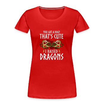 Drachen Fabelwesen Bücher - Frauen Premium Bio T-Shirt - Rot - Vorne - Mia (176cm)