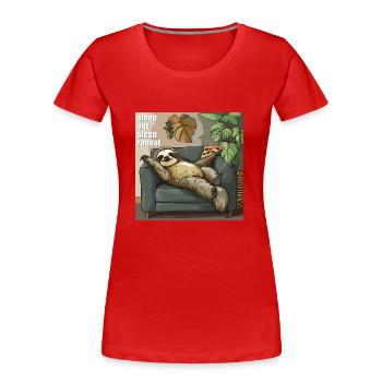 Sleep, Eat, Sleep, Repeat - Frauen Premium Bio T-Shirt - Rot - Vorne - Mia (176cm)