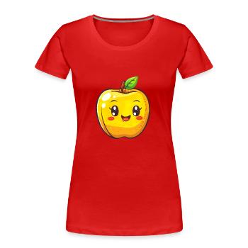 Apfel Sujet - Frauen Premium Bio T-Shirt - Rot - Vorne - Mia (176cm)