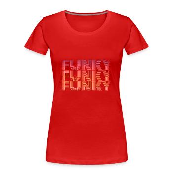 Funky Retro - Frauen Premium Bio T-Shirt - Rot - Vorne - Mia (176cm)