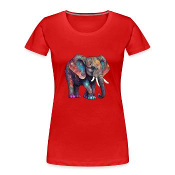 magic elephant - Frauen Premium Bio T-Shirt - Rot - Vorne - Mia (176cm)