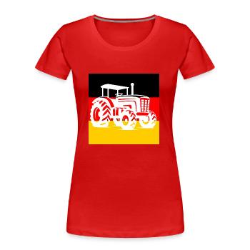 Deutschlandflagge Traktor Landwirtschaft Proteste - Frauen Premium Bio T-Shirt - Rot - Vorne - Mia (176cm)