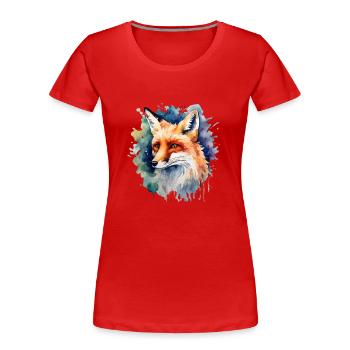 Pouvoir Animal Renard, Astucieux, Animal, Renard, - T-shirt bio Premium Femme - rouge - Devant - Mia (176cm)