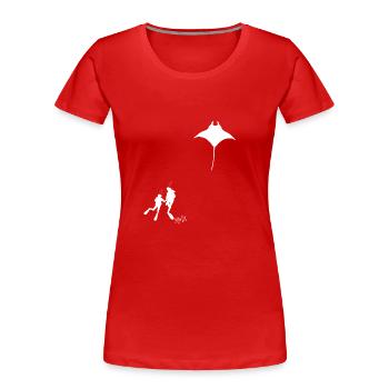 Plongée sous-marine - T-shirt bio Premium Femme - rouge - Devant - Mia (176cm)