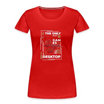PC Online Tastatur Grafik - Frauen Premium Bio T-Shirt - Rot - Vorne - Mia (176cm)