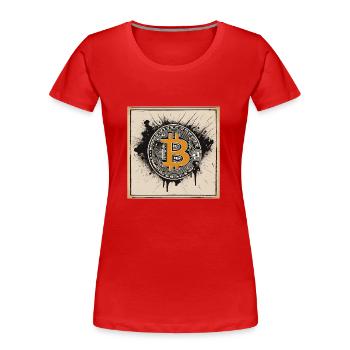 Affiche Rétro Vintage - T-shirt bio Premium Femme - rouge - Devant - Mia (176cm)