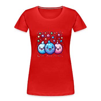 Joie de carnaval avec des confettis - T-shirt bio Premium Femme - rouge - Devant - Mia (176cm)
