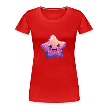 Étoile - T-shirt bio Premium Femme - rouge - Devant - Mia (176cm)