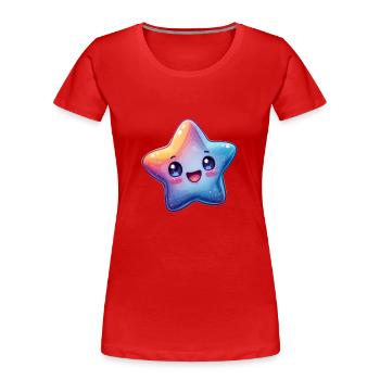Étoile - T-shirt bio Premium Femme - rouge - Devant - Mia (176cm)